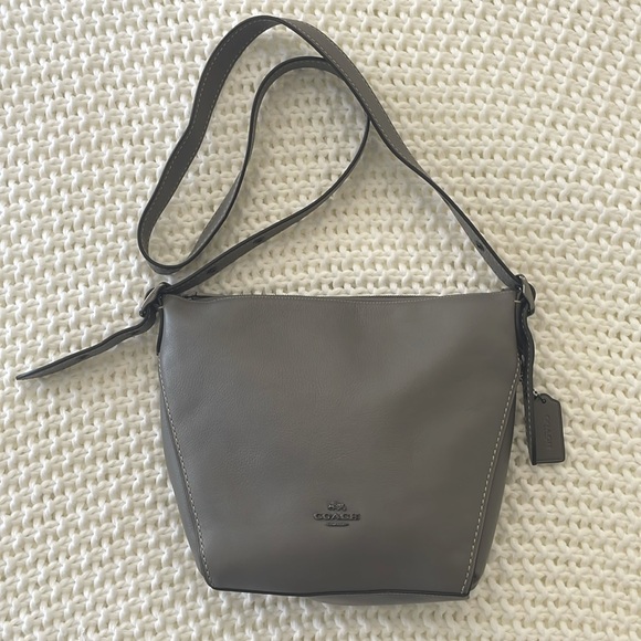 Coach Gray Leather Dufflette - preloved - Picture 1 of 16